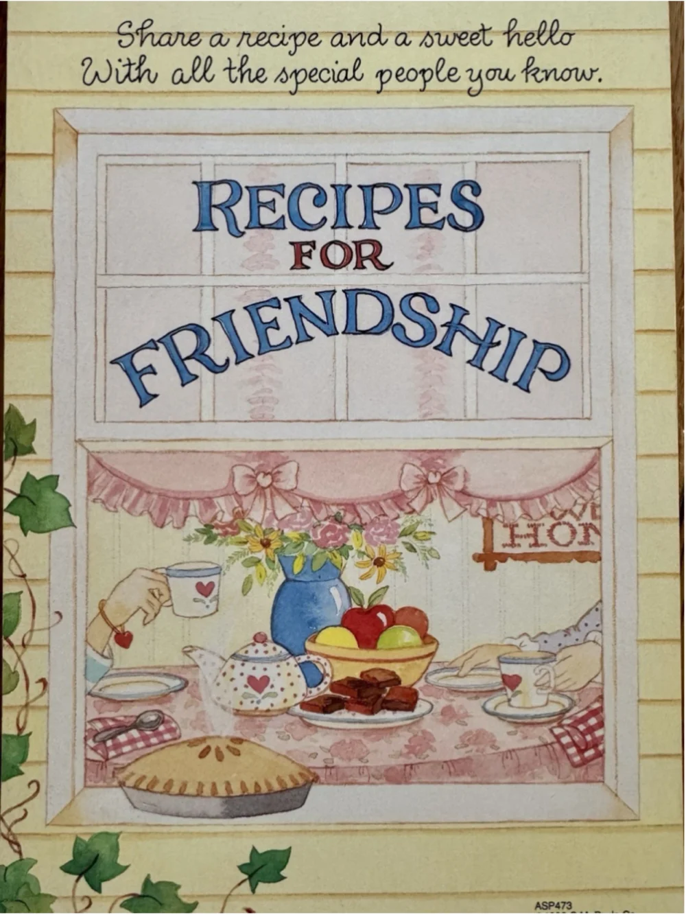 Vtg 1992 C.M. Paula Recipe For Friendship Stationary Writing Pad Notepad NOS NEW